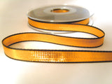 R6972 10mm Metallic Gold Lurex Ribbon with Woven Black Borders