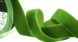 R8463 22mm Bocage Green Nylon Velvet Ribbon by Berisfords