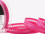 R8637 15mm Fuchsia Pink Grosgrain-Sheer Ladder Ribbon, Berisfords