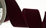 R8909 36mm Burgundy Nylon Velvet Ribbon by Berisfords