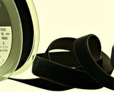 R9050 16mm Black Coffee (Darkest Brown) Nylon Velvet Ribbon, Berisfords