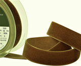 R9077 22mm Tabac (Mid Brown) Nylon Velvet Ribbon by Berisfords