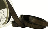R9499 15mm Black and Pale Gold Glitter Satin Ribbon by Berisfords