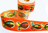 R9704 40mm Orange Based Easter Theme Printed Taffeta Ribbon,Berisfords
