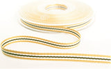 R9729 7mm Sand-Brown-White Striped Grosgrain Ribbon by Berisfords
