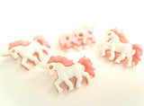 B18075 24mm Pink and White Unicorn Childrens Novelty Shank Button