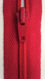Z0431 45cm Pastel Red Nylon No.3 Closed End Zip, Cotton Fabric