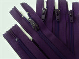 Z4544 YKK 25cm Deep Purple Nylon No.3 Closed End Zip