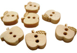 B16373 13mm Apple Shaped Wooden Novelty Two Hole Button