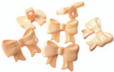 16mm wide peach bow novelty shank button