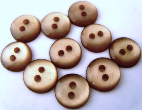 10mm Pearlised Polyester 2 Hole Button with a Lightly Domed Surface
