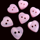 Love Heart Shape 2 Hole Button with a Pearlised Shadow Stripe Surface