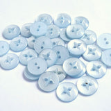 11mm Sky Blue Polyester 2 Hole Star Button