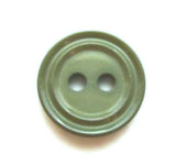 14mm Sage Green High Gloss Ringed Edge 2 Hole Button