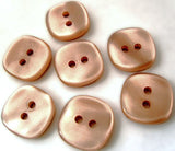 15mm Rosy Beige Pearlised Surface Shimmery 2 Hole Button