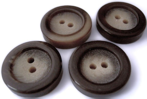 19mm Brown & Deep Beige Chunky Matte Centre 2 Hole Button
