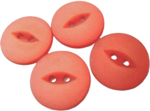 19mm Misty Coral Orange 2 Hole Polyester Fish Eye Button
