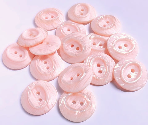 23mm Pale Pink Satin Sheen & Pearlised 2 Hole Button with an Oval Centre