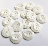 23mm Bridal White Oval Centre Satin Sheen & Pearlised 2 Hole Button