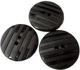 25mm black nylon 2 Hole button. High gloss with raised matte stripes