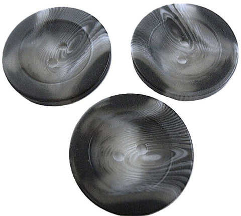 25mm tonal greys bone sheen 2 Hole button with a concave centre and flat rim