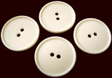 25mm ivory cream matte 2 Hole button with a bone sheen on the riased rim
