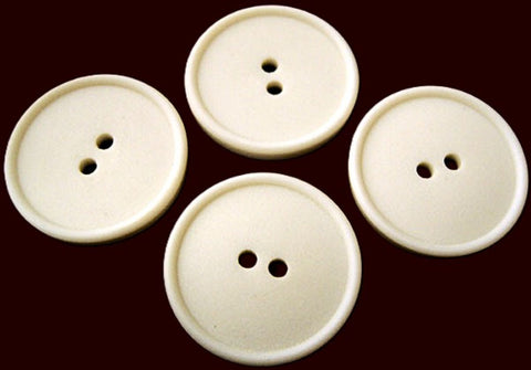 25mm ivory cream matte 2 Hole button with a bone sheen on the riased rim