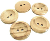 25mm Pine Wood 2 Hole Wooden Button with a Concave Centre