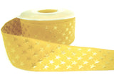 R9028 36mm Honey-Metallic Gold Star Woven Ribbon by Berisfords