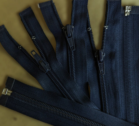 Navy blue open ended zip with 5mm width (no.5) Nylon Teeth.