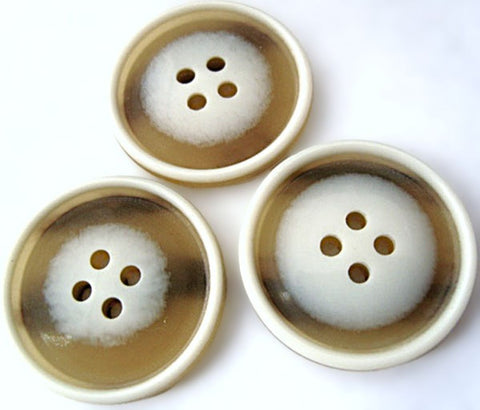28mm Natural, Caramel & Brown Gloss Polyester 4 Hole Button