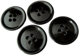 22mm Black High Gloss 4 Hole Button