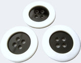 23mm Black & White High Gloss 4 Hole Button