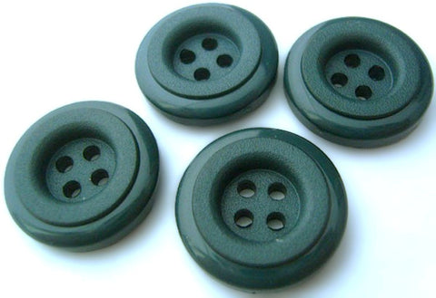23mm Cerulean Blue Chunky Nylon 4 Hole Button, Matte Gloss Rim