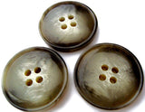 25mm high ploss polyester 4 Hole button in tonal grey shades.