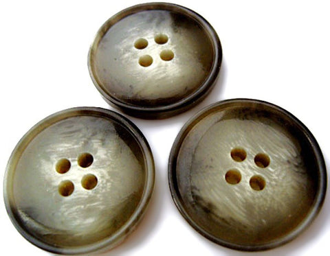 25mm high ploss polyester 4 Hole button in tonal grey shades.