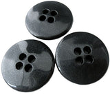 26mm Black High Gloss Nylon 4 Hole Button with Subtle Glitter Shimmer