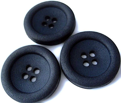 26mm Navy Matte Nylon 4 Hole Button with a Raised Rounded Rim