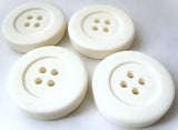 22mm Bridal White Chunky Bone Sheen 4 Hole Button