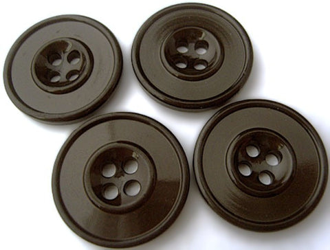 22mm Dark Brown High Gloss 4 Hole Button