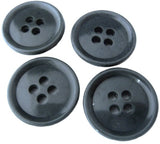 19mm Dark Slate Grey Horn Effect Glossy 4 Hole Button