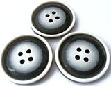 28mm Smoked Grey & Natural Gloss 4 Hole Button