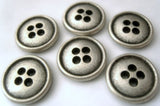 15mm Antique Gun Metal, Heavy Alloy 4 Hole Button