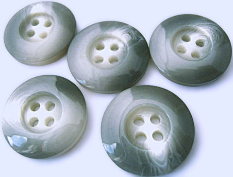 Tonal greys and natural 19mm gloss polyester 4 Four Hole Button with a matte centre dink.