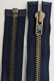 Z2769 YKK 56cm Deep Navy Brass Teeth Heavy Duty No.8 Open End Zip