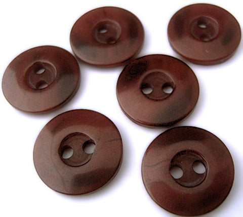 15mm Tonal Dark Brown Polyester 2 Hole Button