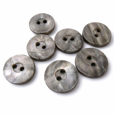 15mm Grey & Iridescent Shimmery Polyester 2 Hole Button
