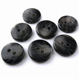 15mm Black and Greys Gloss Polyester 2 Hole Button
