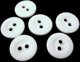 14mm White Lightly Textured Linen Effect Surface 2 Hole Button