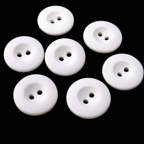 Matt nylon 2 Hole button with a concave centre dink and flat rim